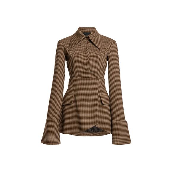 A.W.A.K.E. 'Mode' Brown Tailored Wool Blend Top Size 36 - Picture 1 of 5